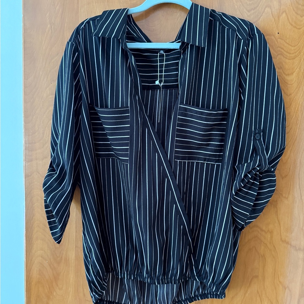 Black Striped Women's Top